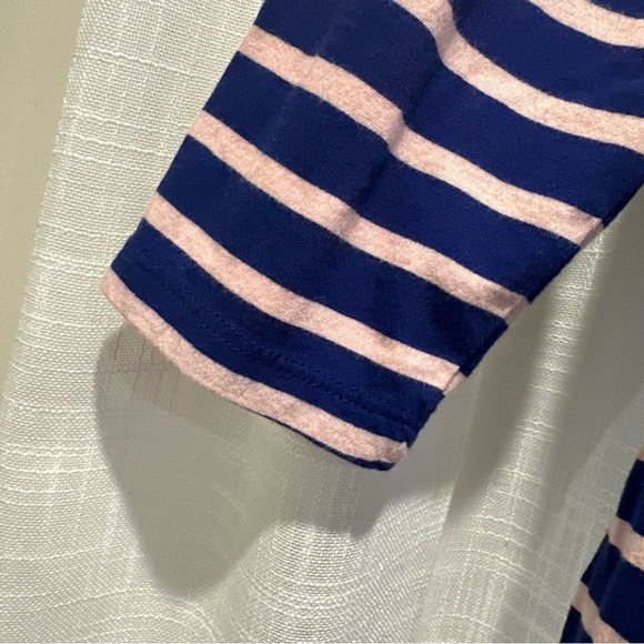 Crown & Ivy Women's X-Large Shirt Pink White Stripe 3/4 Sleeve Casual Top - Picture 7 of 10